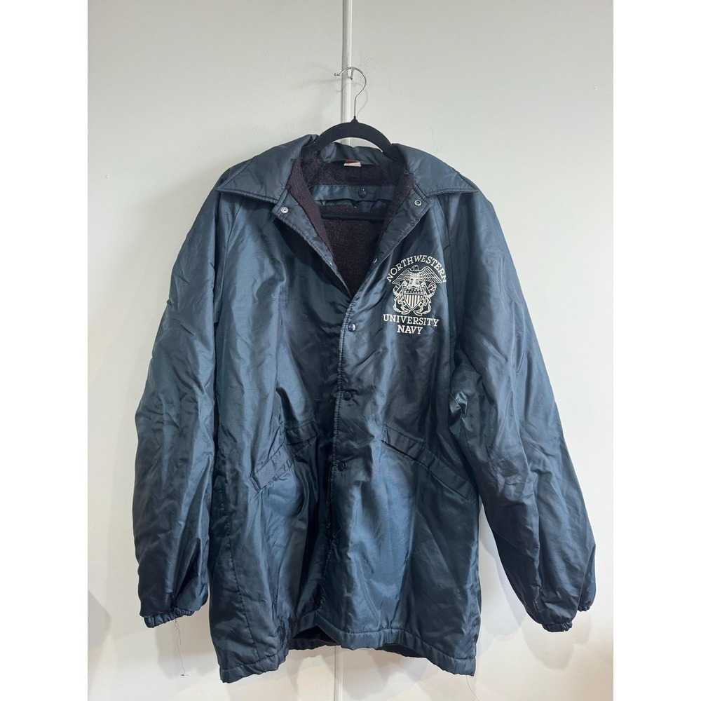 Vintage Northwestern University Navy Jacket Mens Large Blue NCAA Navy‎ Dunbrooke